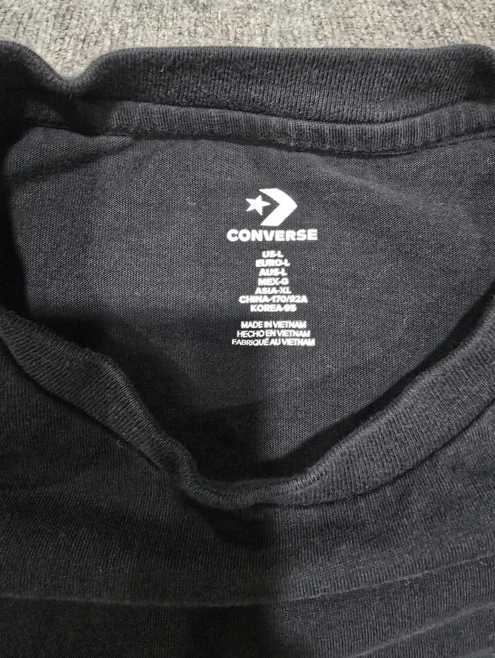 Converse Black Short Sleeve Tee with Red & White All-Star Logo